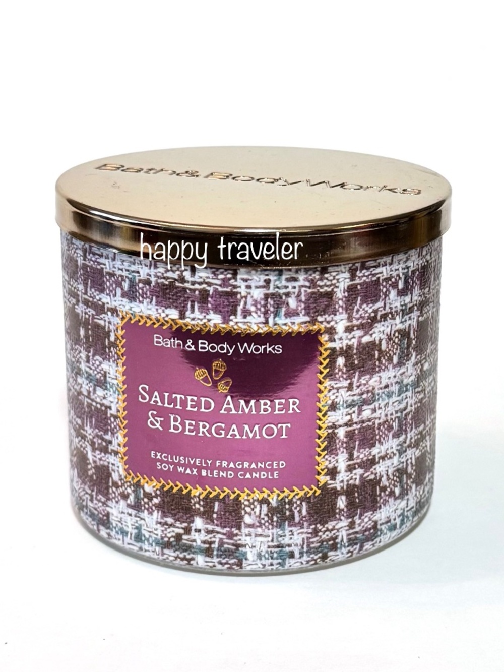 SALTED AMBER & BERGAMOT 3-Wick Candle